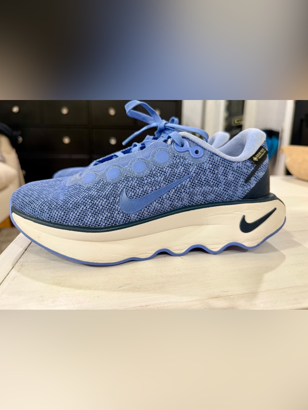 Nike Women's Light Blue Knit Cushion Running Sneakers